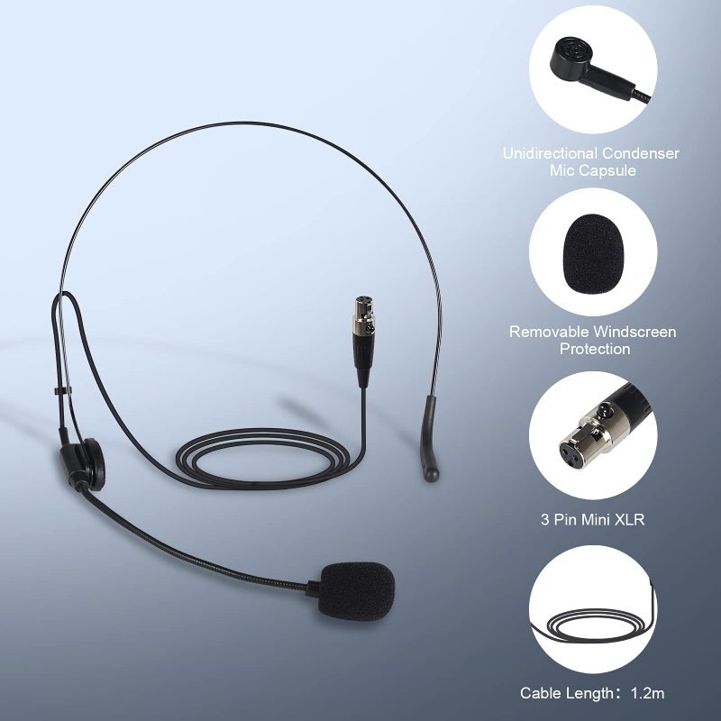 Phenyx Pro PTU-5000 Wireless Lapel Microphone with Mini XLR Jack, Unidirectional Condenser Cartridge, Ideal for Stage, Church, Conference, Interviews, Video Recording - Image 2